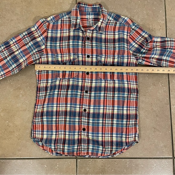 Lucky Brand Baird McNutt Irish Linen Plaid Button Shirt Mens Size M Blue Multi - Picture 6 of 7